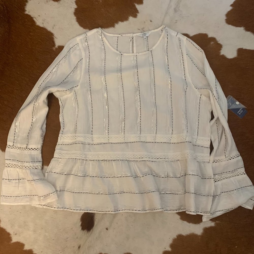 NWT Crown and Ivy Bell Sleeve Blouse